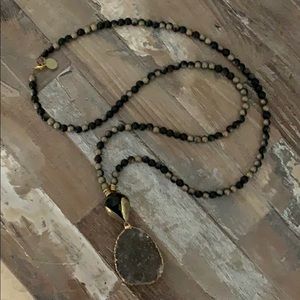 Black and grey stone necklace